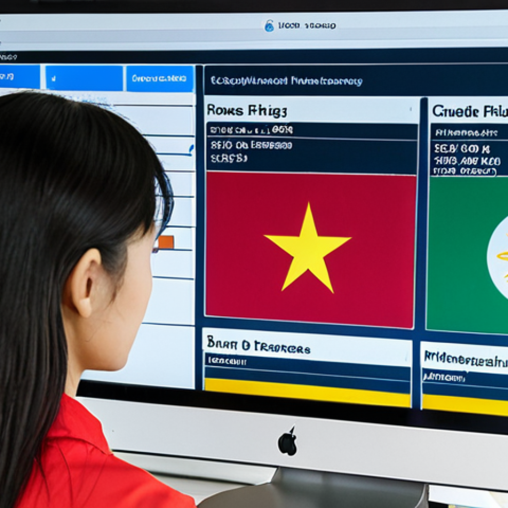 **

Global market research scene. A person analyzes data on a screen displaying various country flags and cultural icons (like Vietnamese Ao Dai), highlighting cultural nuances, economic factors, and international business environments. Include charts and graphs with marketing analytics data.

**